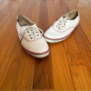 Keds White Baseball Stitch Sneakers